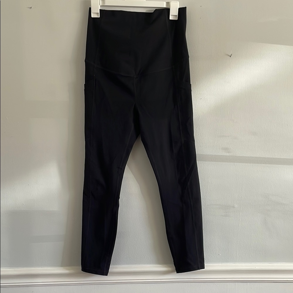 High-Waisted Black Maternity Leggings